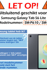 Samsung Tab S6 Lite Hoesje Met Screenprotector Book Case Hoes - Samsung Galaxy Tab S6 Lite Hoes Hardcover Hoesje Met Screenprotector - Grijs