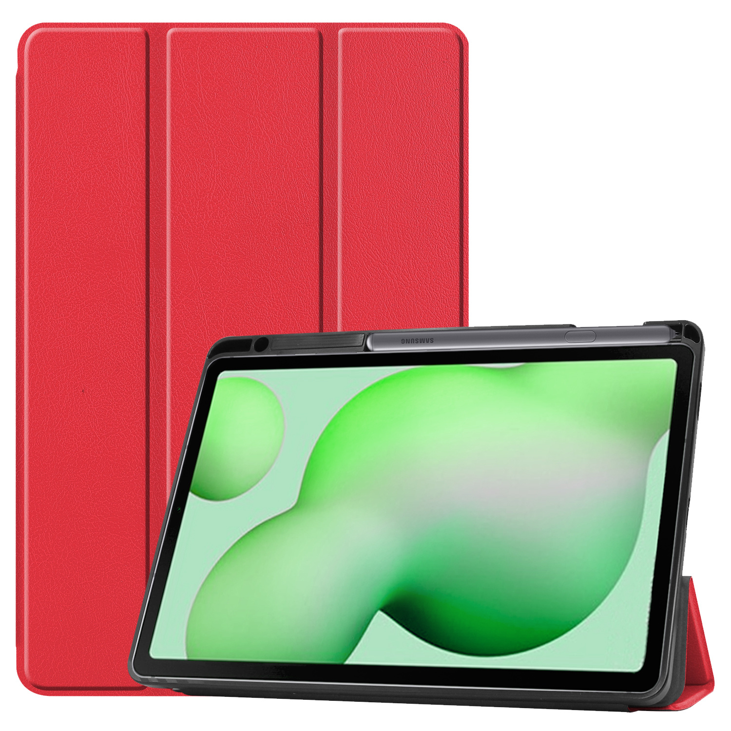 Nomfy Samsung Tab S6 Lite Hoesje Book Case Hoes Met Uitsparing S Pen - Samsung Galaxy Tab S6 Lite Hoes Hardcover Hoesje - Rood