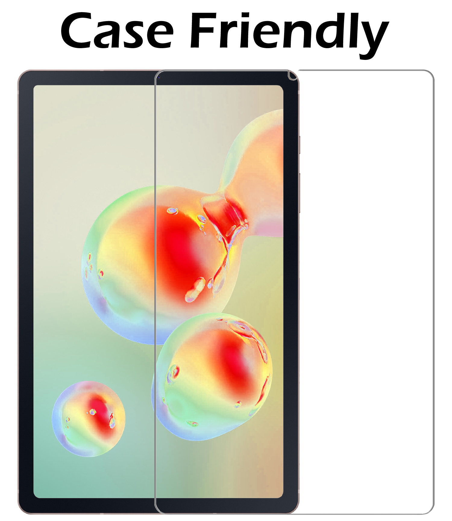 Nomfy Hoes Geschikt voor Samsung Galaxy Tab S6 Lite Hoes Tri-fold Tablet Hoesje Case Met Screenprotector - Hoesje Geschikt voor Samsung Tab S6 Lite Hoesje Hardcover Bookcase - Lichtblauw