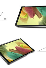Nomfy Hoes Geschikt voor Samsung Galaxy Tab S6 Lite Hoes Tri-fold Tablet Hoesje Case Met Screenprotector - Hoesje Geschikt voor Samsung Tab S6 Lite Hoesje Hardcover Bookcase - Paars