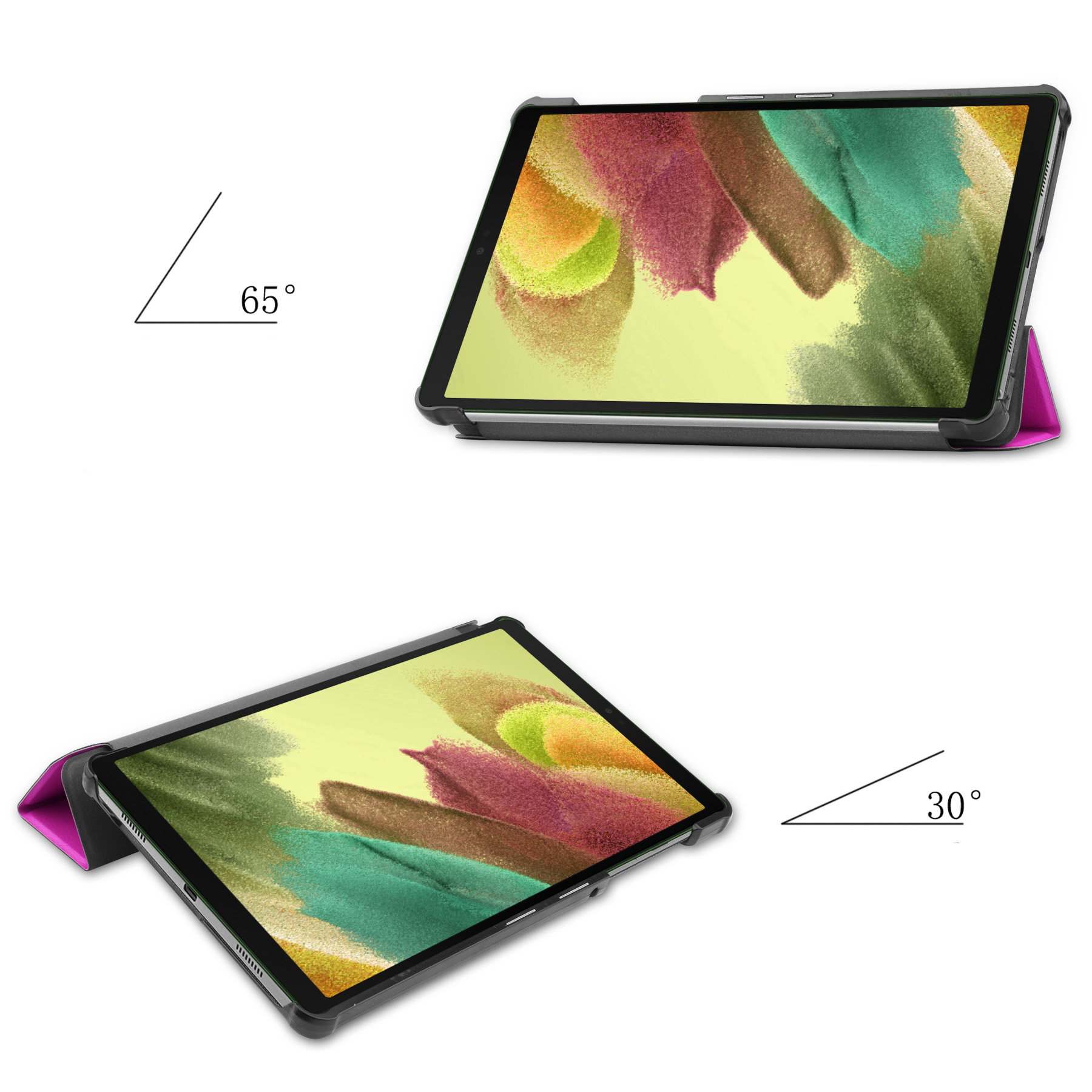 Nomfy Hoes Geschikt voor Samsung Galaxy Tab S6 Lite Hoes Tri-fold Tablet Hoesje Case Met Screenprotector - Hoesje Geschikt voor Samsung Tab S6 Lite Hoesje Hardcover Bookcase - Rood