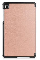 Nomfy Hoes Geschikt voor Samsung Galaxy Tab S6 Lite Hoes Tri-fold Tablet Hoesje Case Met Screenprotector - Hoesje Geschikt voor Samsung Tab S6 Lite Hoesje Hardcover Bookcase - Rosé goud