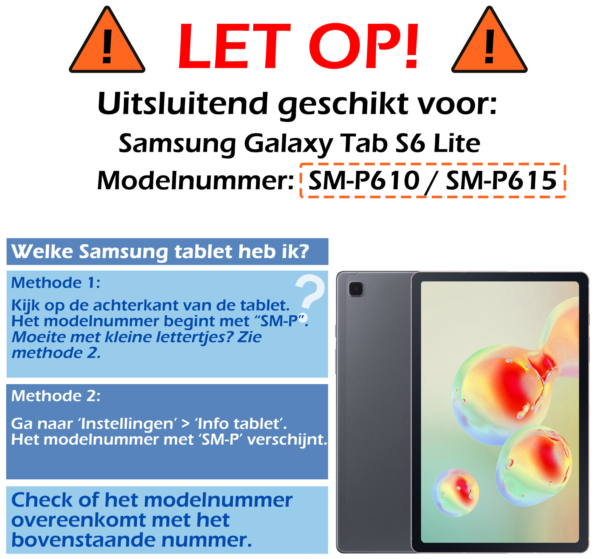 Nomfy Hoes Geschikt voor Samsung Galaxy Tab S6 Lite Hoes Tri-fold Tablet Hoesje Case Met Screenprotector - Hoesje Geschikt voor Samsung Tab S6 Lite Hoesje Hardcover Bookcase - Don't Touch Me