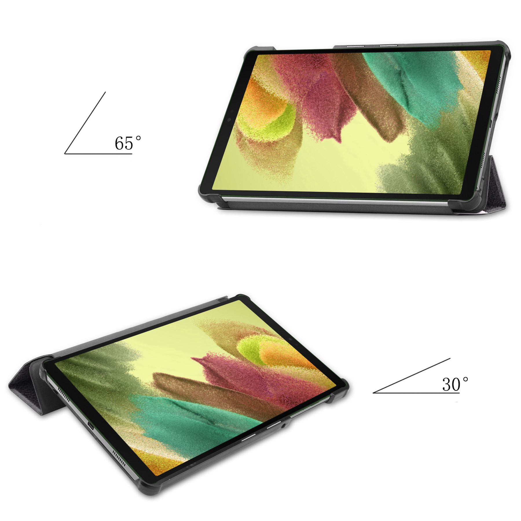 Nomfy Hoes Geschikt voor Samsung Galaxy Tab S6 Lite Hoes Tri-fold Tablet Hoesje Case Met Screenprotector - Hoesje Geschikt voor Samsung Tab S6 Lite Hoesje Hardcover Bookcase - Don't Touch Me
