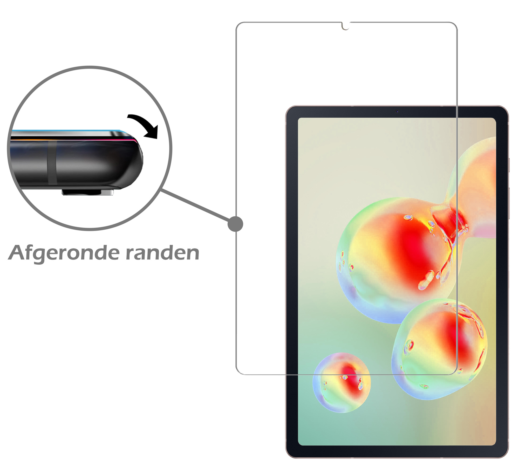 Nomfy Hoes Geschikt voor Samsung Galaxy Tab S6 Lite Hoes Tri-fold Tablet Hoesje Case Met Screenprotector - Hoesje Geschikt voor Samsung Tab S6 Lite Hoesje Hardcover Bookcase - Don't Touch Me