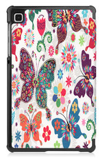 Nomfy Hoes Geschikt voor Samsung Galaxy Tab S6 Lite Hoes Tri-fold Tablet Hoesje Case Met Screenprotector - Hoesje Geschikt voor Samsung Tab S6 Lite Hoesje Hardcover Bookcase - Vlinders