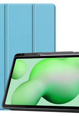Nomfy Hoes Geschikt voor Samsung Galaxy Tab S6 Lite Hoes Tri-fold Tablet Hoesje Case Met Uitsparing Geschikt voor S Pen - Hoesje Geschikt voor Samsung Tab S6 Lite Hoesje Hardcover Bookcase - Lichtblauw