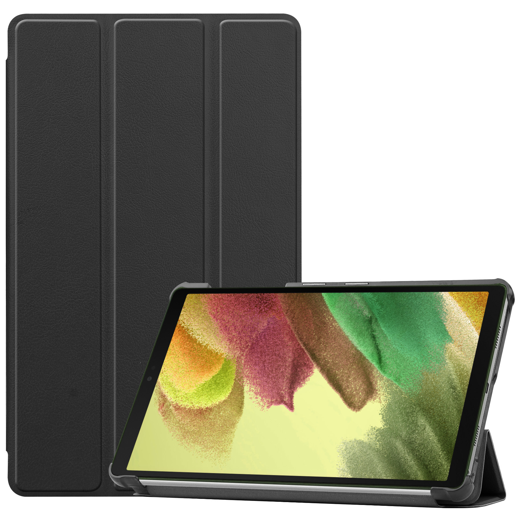 Nomfy Hoes Geschikt voor Samsung Galaxy Tab S6 Lite Hoes Tri-fold Tablet Hoesje Case Met Screenprotector - Hoesje Geschikt voor Samsung Tab S6 Lite Hoesje Hardcover Bookcase - Zwart