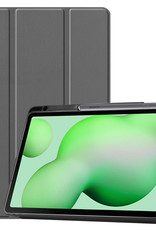 Nomfy Hoes Geschikt voor Samsung Galaxy Tab S6 Lite Hoes Tri-fold Tablet Hoesje Case Met Uitsparing Geschikt voor S Pen - Hoesje Geschikt voor Samsung Tab S6 Lite Hoesje Hardcover Bookcase - Grijs