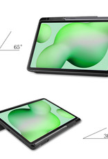 Nomfy Hoes Geschikt voor Samsung Galaxy Tab S6 Lite Hoes Tri-fold Tablet Hoesje Case Met Uitsparing Geschikt voor S Pen - Hoesje Geschikt voor Samsung Tab S6 Lite Hoesje Hardcover Bookcase - Grijs