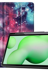Nomfy Hoes Geschikt voor Samsung Galaxy Tab S6 Lite Hoes Tri-fold Tablet Hoesje Case Met Uitsparing Geschikt voor S Pen - Hoesje Geschikt voor Samsung Tab S6 Lite Hoesje Hardcover Bookcase - Galaxy