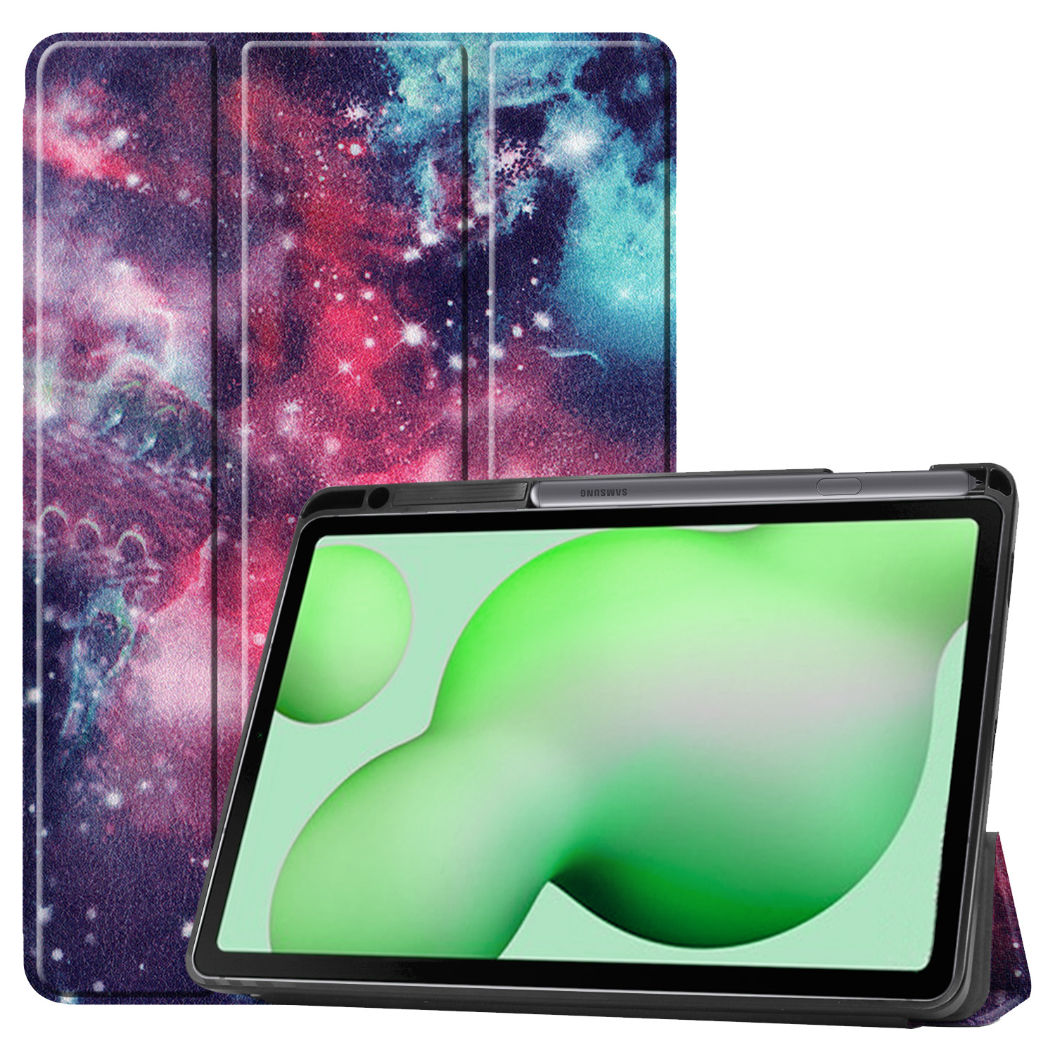 Nomfy Hoes Geschikt voor Samsung Galaxy Tab S6 Lite Hoes Tri-fold Tablet Hoesje Case Met Uitsparing Geschikt voor S Pen - Hoesje Geschikt voor Samsung Tab S6 Lite Hoesje Hardcover Bookcase - Galaxy