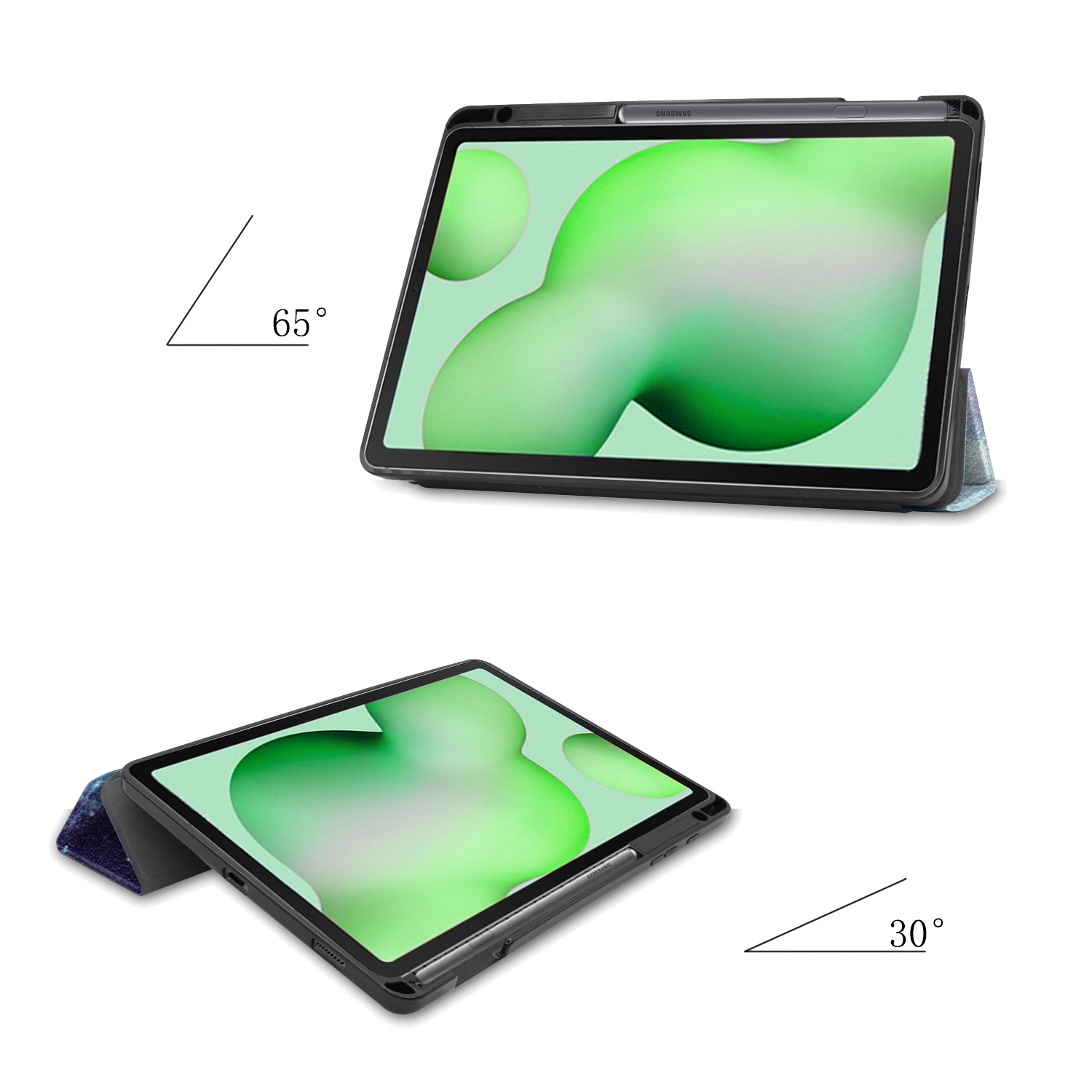 Nomfy Hoes Geschikt voor Samsung Galaxy Tab S6 Lite Hoes Tri-fold Tablet Hoesje Case Met Uitsparing Geschikt voor S Pen - Hoesje Geschikt voor Samsung Tab S6 Lite Hoesje Hardcover Bookcase - Galaxy