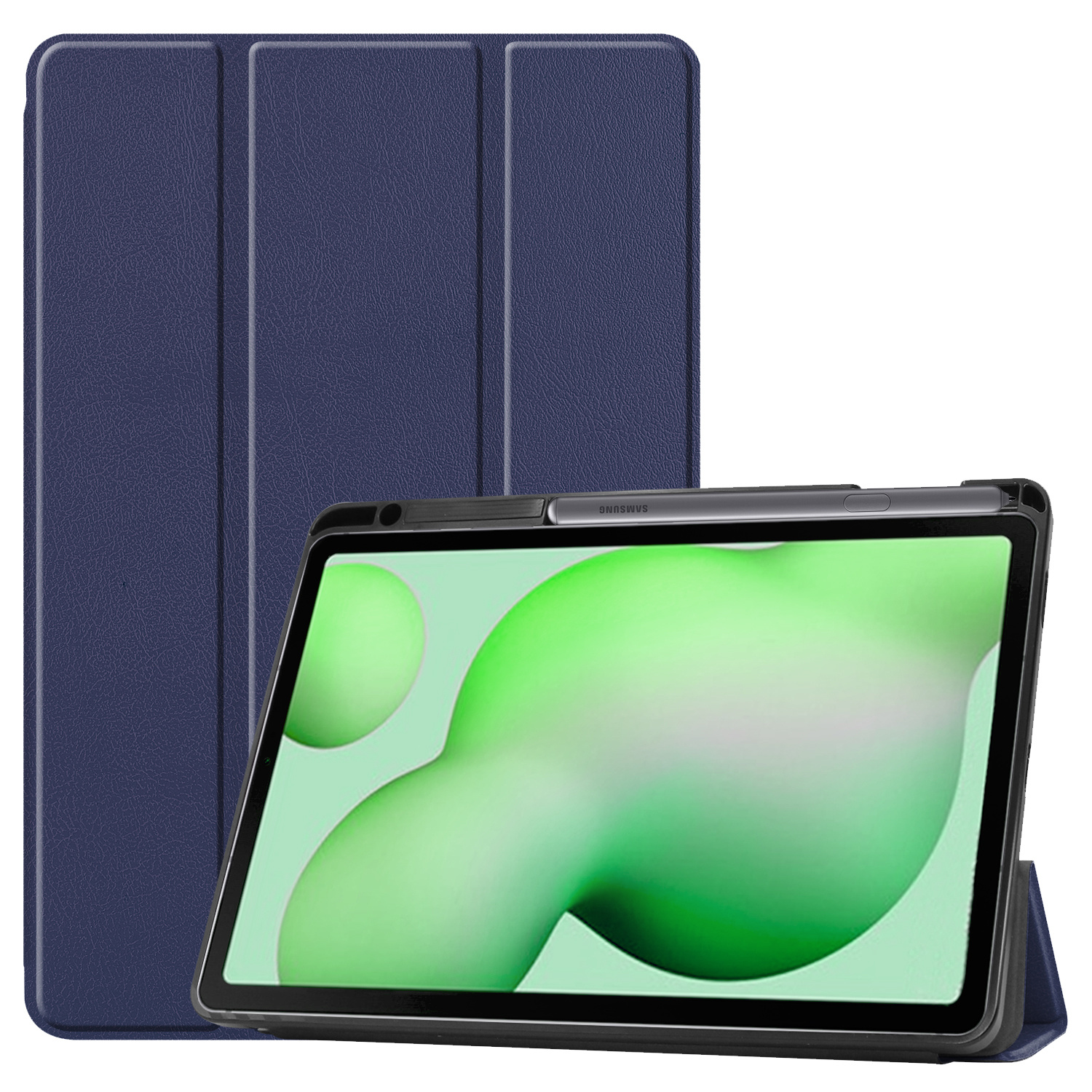 Nomfy Hoes Geschikt voor Samsung Galaxy Tab S6 Lite Hoes Tri-fold Tablet Hoesje Case Met Uitsparing Geschikt voor S Pen - Hoesje Geschikt voor Samsung Tab S6 Lite Hoesje Hardcover Bookcase - Donkerblauw