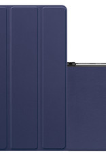 NoXx Hoesje Geschikt voor Samsung Galaxy Tab S6 Lite Hoesje Case Hard Cover Hoes Book Case Met Uitsparing Geschikt voor S Pen - Donkerblauw