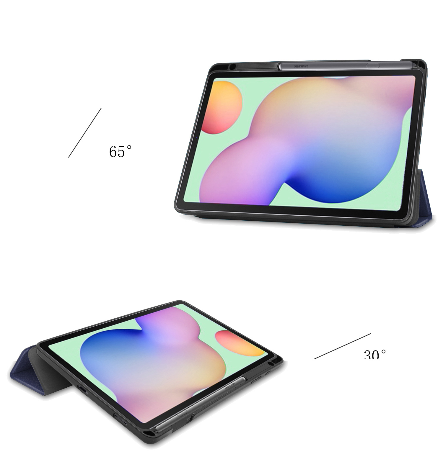 NoXx Hoesje Geschikt voor Samsung Galaxy Tab S6 Lite Hoesje Case Hard Cover Hoes Book Case Met Uitsparing Geschikt voor S Pen - Donkerblauw