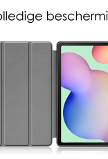 NoXx Samsung Galaxy Tab S6 Lite Hoesje Met Uitsparing S Pen Case Hard Cover Hoes Book Case - Rose Goud