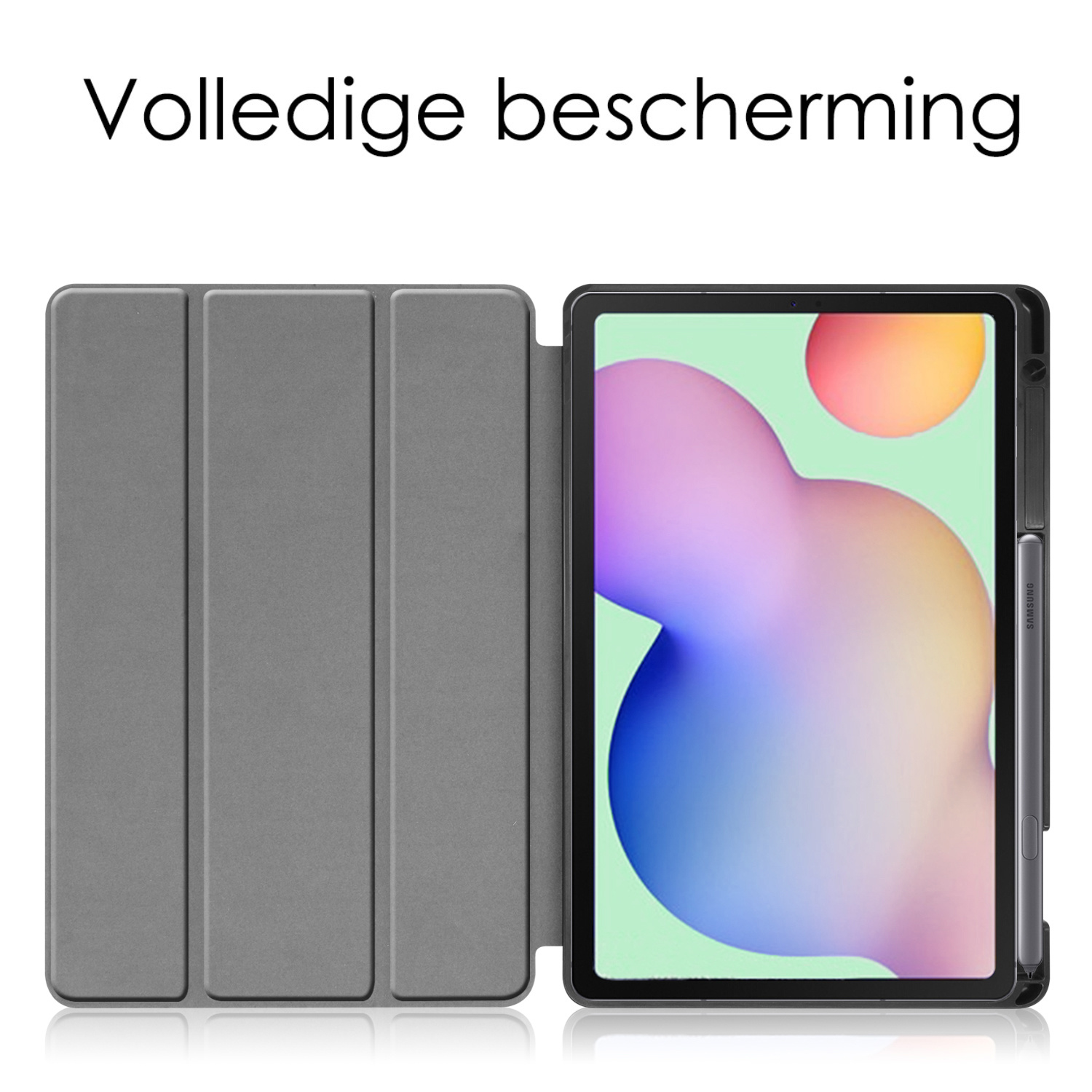 NoXx Hoesje Geschikt voor Samsung Galaxy Tab S6 Lite Hoesje Case Hard Cover Hoes Book Case Met Uitsparing Geschikt voor S Pen - Donkerblauw