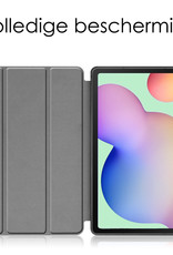 NoXx Hoesje Geschikt voor Samsung Galaxy Tab S6 Lite Hoesje Case Hard Cover Hoes Book Case Met Uitsparing Geschikt voor S Pen - Grijs