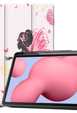 BASEY. Samsung Tab S6 Lite Hoes Book Case Hoesje Met Uitsparing S Pen - Samsung Galaxy Tab S6 Lite Hoesje Hard Cover - Samsung Tab S6 Lite Hoes Elfje
