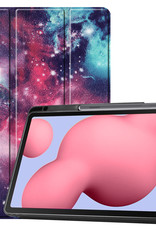 BASEY. Hoesje Geschikt voor Samsung Galaxy Tab S6 Lite Hoes Case Tablet Hoesje Tri-fold Met Uitsparing Geschikt voor S Pen - Hoes Geschikt voor Samsung Tab S6 Lite Hoesje Hard Cover Bookcase Hoes - Galaxy