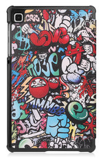 BASEY. Hoesje Geschikt voor Samsung Galaxy Tab S6 Lite Hoes Case Tablet Hoesje Tri-fold Met Uitsparing Geschikt voor S Pen - Hoes Geschikt voor Samsung Tab S6 Lite Hoesje Hard Cover Bookcase Hoes - Graffity