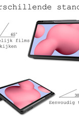 BASEY. Samsung Tab S6 Lite Hoes Book Case Hoesje Met Uitsparing S Pen - Samsung Galaxy Tab S6 Lite Hoesje Hard Cover - Samsung Tab S6 Lite Hoes Rose Goud