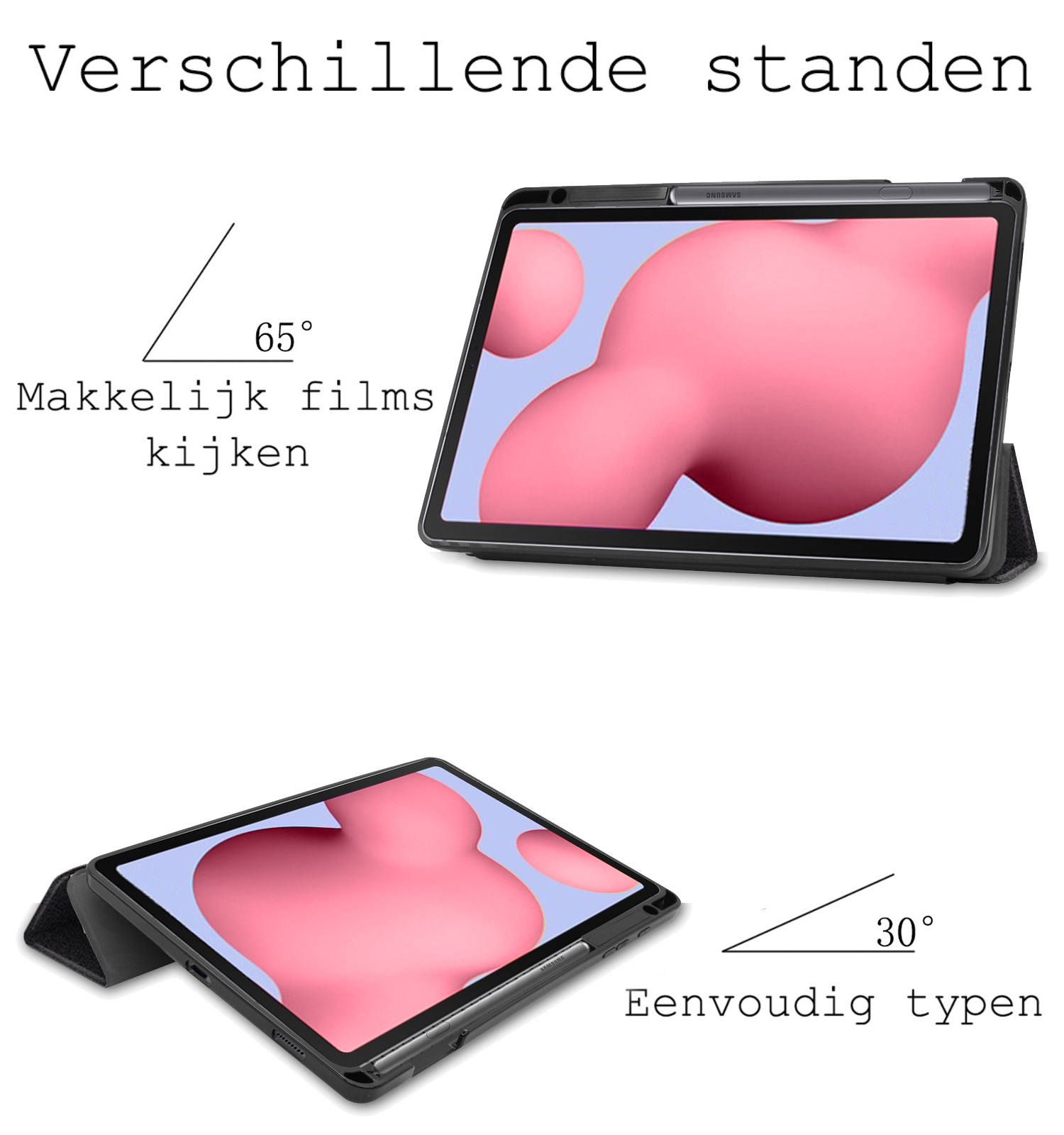 BASEY. Hoesje Geschikt voor Samsung Galaxy Tab S6 Lite Hoes Case Tablet Hoesje Tri-fold Met Uitsparing Geschikt voor S Pen - Hoes Geschikt voor Samsung Tab S6 Lite Hoesje Hard Cover Bookcase Hoes - Don't Touch Me