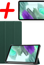 BASEY. Hoesje Geschikt voor Samsung Galaxy Tab S6 Lite Hoes Case Tablet Hoesje Tri-fold Met Screenprotector - Hoes Geschikt voor Samsung Tab S6 Lite Hoesje Hard Cover Bookcase Hoes - Donkergroen