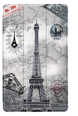 BASEY. Hoesje Geschikt voor Samsung Galaxy Tab S6 Lite Hoes Case Tablet Hoesje Tri-fold Met Screenprotector - Hoes Geschikt voor Samsung Tab S6 Lite Hoesje Hard Cover Bookcase Hoes - Eiffeltoren