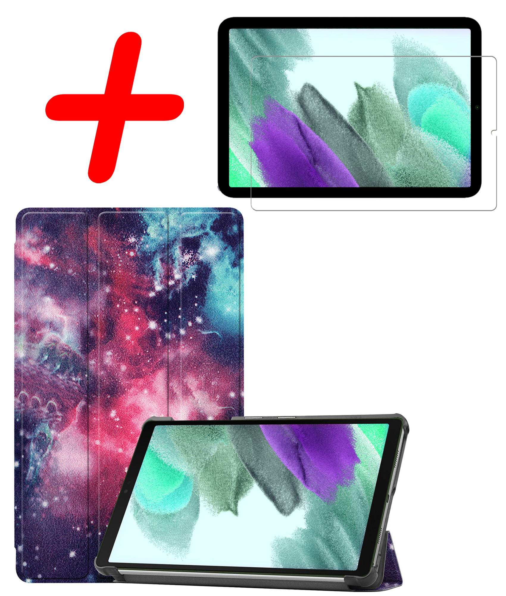 BASEY. Hoesje Geschikt voor Samsung Galaxy Tab S6 Lite Hoes Case Tablet Hoesje Tri-fold Met Screenprotector - Hoes Geschikt voor Samsung Tab S6 Lite Hoesje Hard Cover Bookcase Hoes - Galaxy