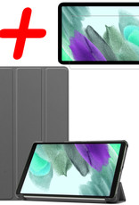 BASEY. Hoesje Geschikt voor Samsung Galaxy Tab S6 Lite Hoes Case Tablet Hoesje Tri-fold Met Screenprotector - Hoes Geschikt voor Samsung Tab S6 Lite Hoesje Hard Cover Bookcase Hoes - Grijs