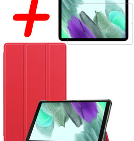 BASEY. BASEY. Samsung Galaxy S6 Lite Hoes Met Screenprotector - Rood