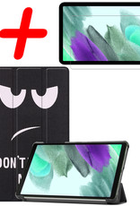BASEY. Hoesje Geschikt voor Samsung Galaxy Tab S6 Lite Hoes Case Tablet Hoesje Tri-fold Met Screenprotector - Hoes Geschikt voor Samsung Tab S6 Lite Hoesje Hard Cover Bookcase Hoes - Don't Touch Me