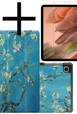 NoXx Hoesje Geschikt voor Samsung Galaxy Tab S6 Lite Hoesje Case Hard Cover Hoes Book Case Met Screenprotector - Bloesem