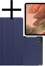 NoXx Hoesje Geschikt voor Samsung Galaxy Tab S6 Lite Hoesje Case Hard Cover Hoes Book Case Met Screenprotector - Donkerblauw