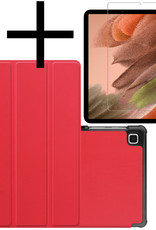 NoXx Hoesje Geschikt voor Samsung Galaxy Tab S6 Lite Hoesje Case Hard Cover Hoes Book Case Met Screenprotector - Rood