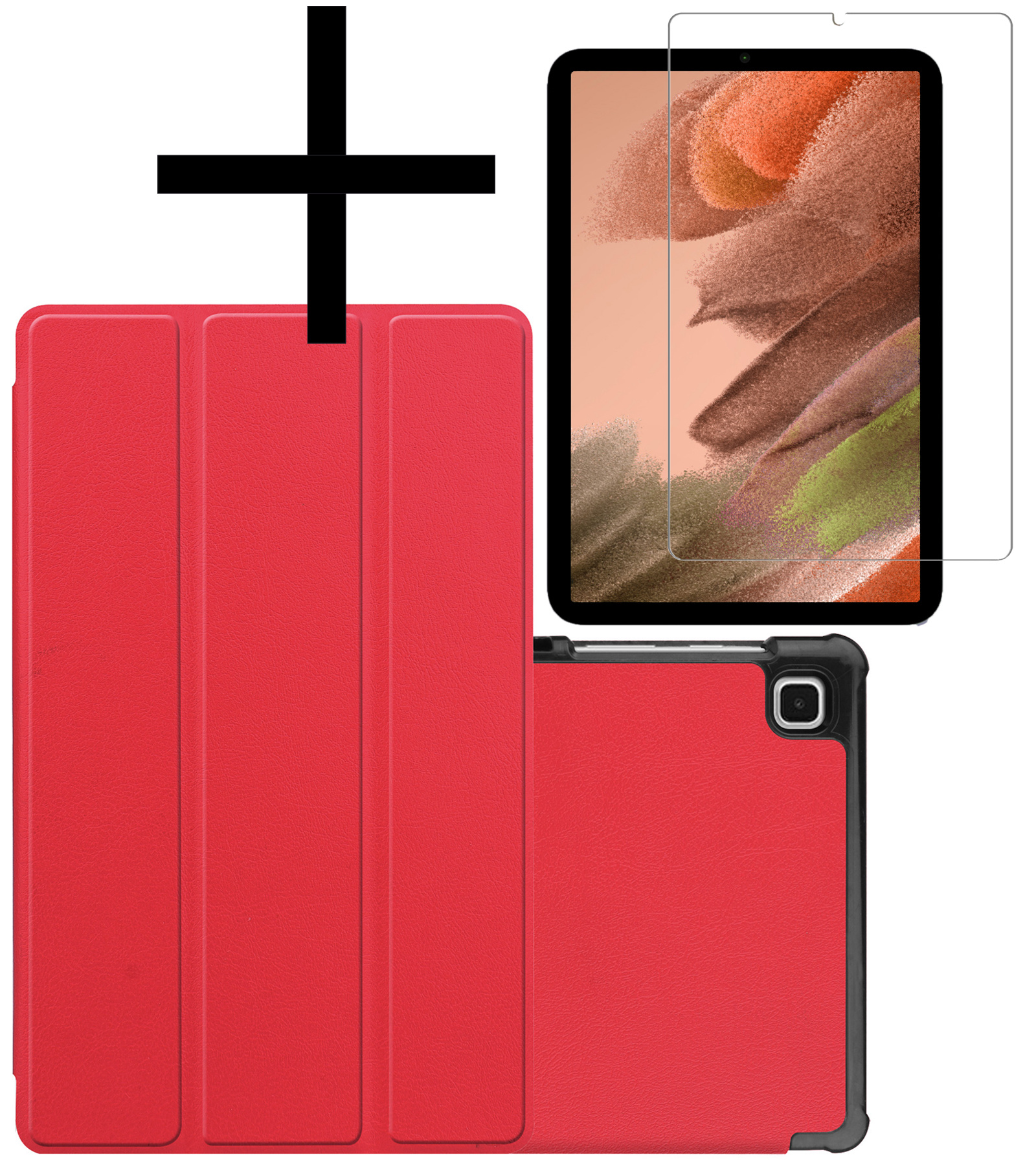 NoXx Hoesje Geschikt voor Samsung Galaxy Tab S6 Lite Hoesje Case Hard Cover Hoes Book Case Met Screenprotector - Rood