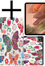 NoXx Hoesje Geschikt voor Samsung Galaxy Tab S6 Lite Hoesje Case Hard Cover Hoes Book Case Met Screenprotector - Vlinders