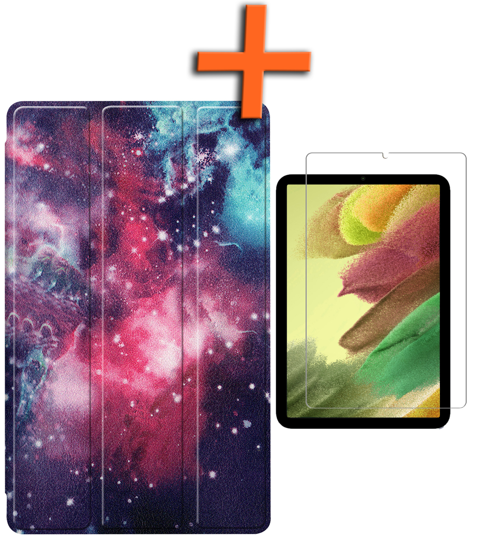 Nomfy Hoes Geschikt voor Samsung Galaxy Tab S6 Lite Hoes Tri-fold Tablet Hoesje Case Met Screenprotector - Hoesje Geschikt voor Samsung Tab S6 Lite Hoesje Hardcover Bookcase - Galaxy