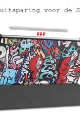 BASEY. Hoesje Geschikt voor Samsung Galaxy Tab S6 Lite Hoes Case Tablet Hoesje Tri-fold Met Screenprotector - Hoes Geschikt voor Samsung Tab S6 Lite Hoesje Hard Cover Bookcase Hoes - Graffity