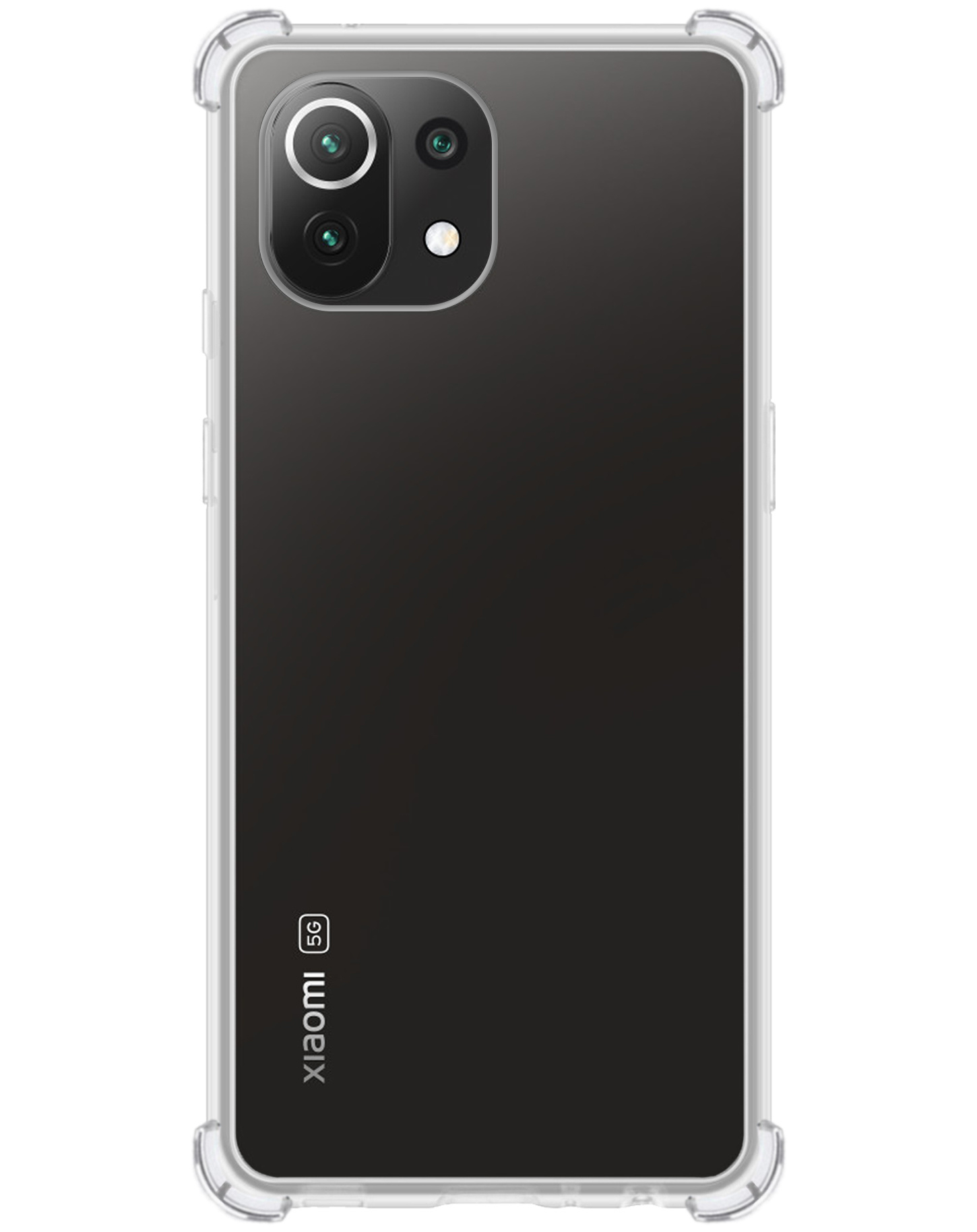 BASEY. Hoes Geschikt voor Xiaomi Mi 11 Hoesje Shock Proof Case Hoes Siliconen - Hoesje Geschikt voor Xiaomi Mi 11 Hoes Cover Shockproof - Transparant - 2 Stuks