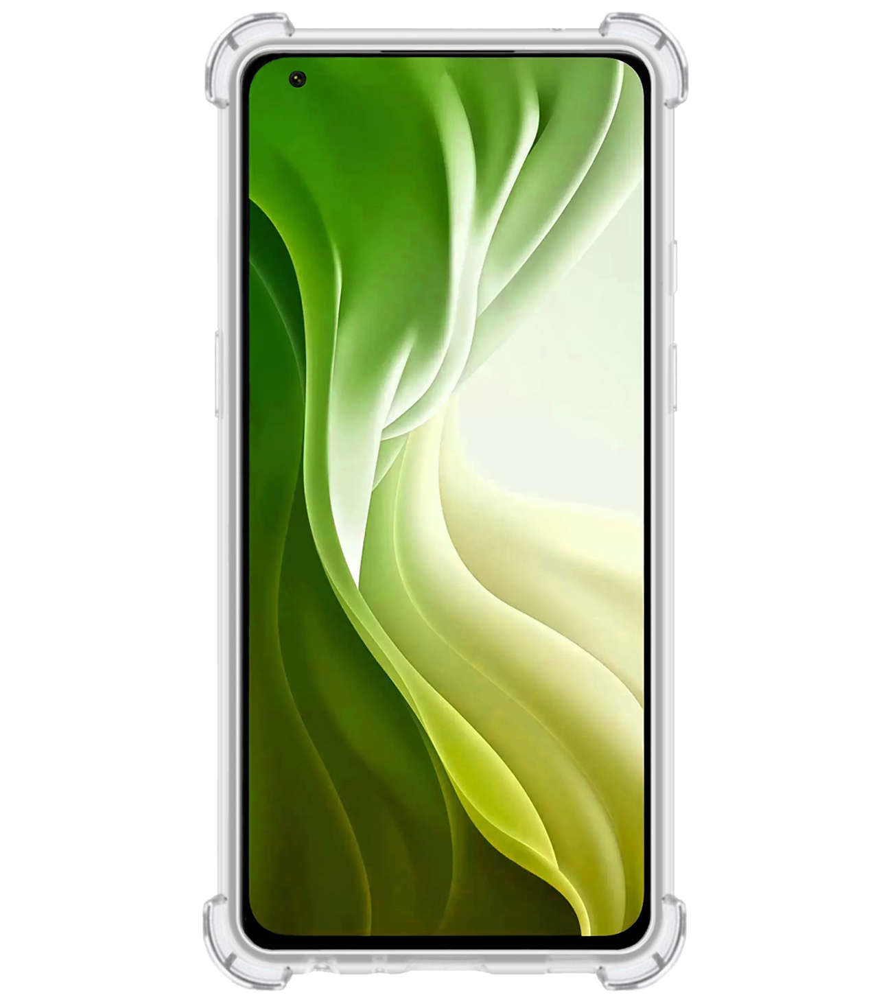 BASEY. Hoes Geschikt voor Xiaomi Mi 11 Hoesje Shock Proof Case Hoes Siliconen - Hoesje Geschikt voor Xiaomi Mi 11 Hoes Cover Shockproof - Transparant - 2 Stuks