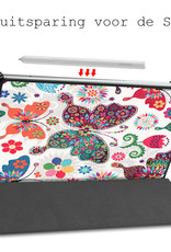 BASEY. Hoesje Geschikt voor Samsung Galaxy Tab S6 Lite Hoes Case Tablet Hoesje Tri-fold Met Screenprotector - Hoes Geschikt voor Samsung Tab S6 Lite Hoesje Hard Cover Bookcase Hoes - Vlinders