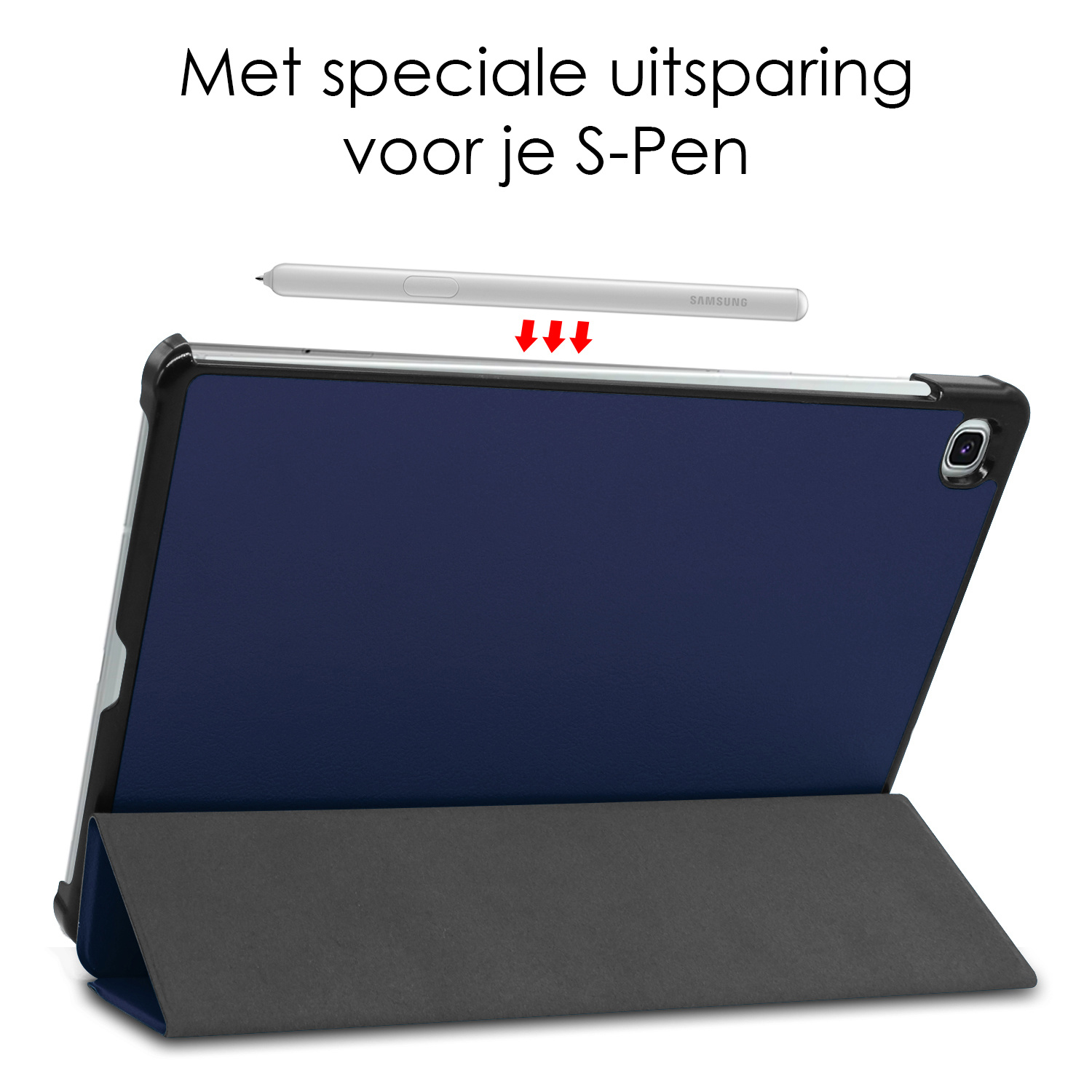 NoXx Hoesje Geschikt voor Samsung Galaxy Tab S6 Lite Hoesje Case Hard Cover Hoes Book Case Met Screenprotector - Donkerblauw