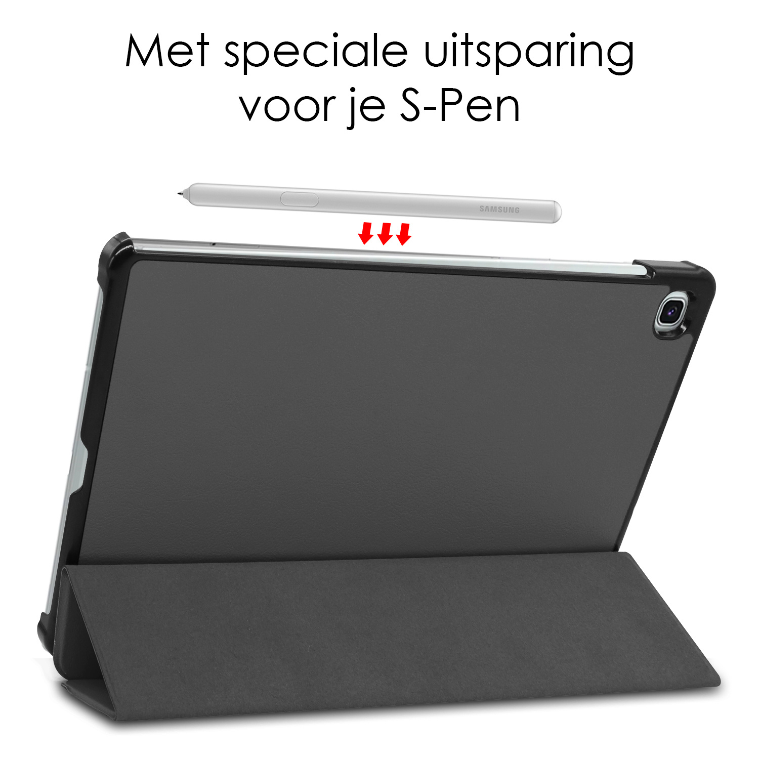 NoXx Hoesje Geschikt voor Samsung Galaxy Tab S6 Lite Hoesje Case Hard Cover Hoes Book Case Met Screenprotector - Grijs