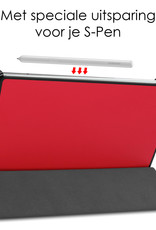 NoXx Hoesje Geschikt voor Samsung Galaxy Tab S6 Lite Hoesje Case Hard Cover Hoes Book Case Met Screenprotector - Rood