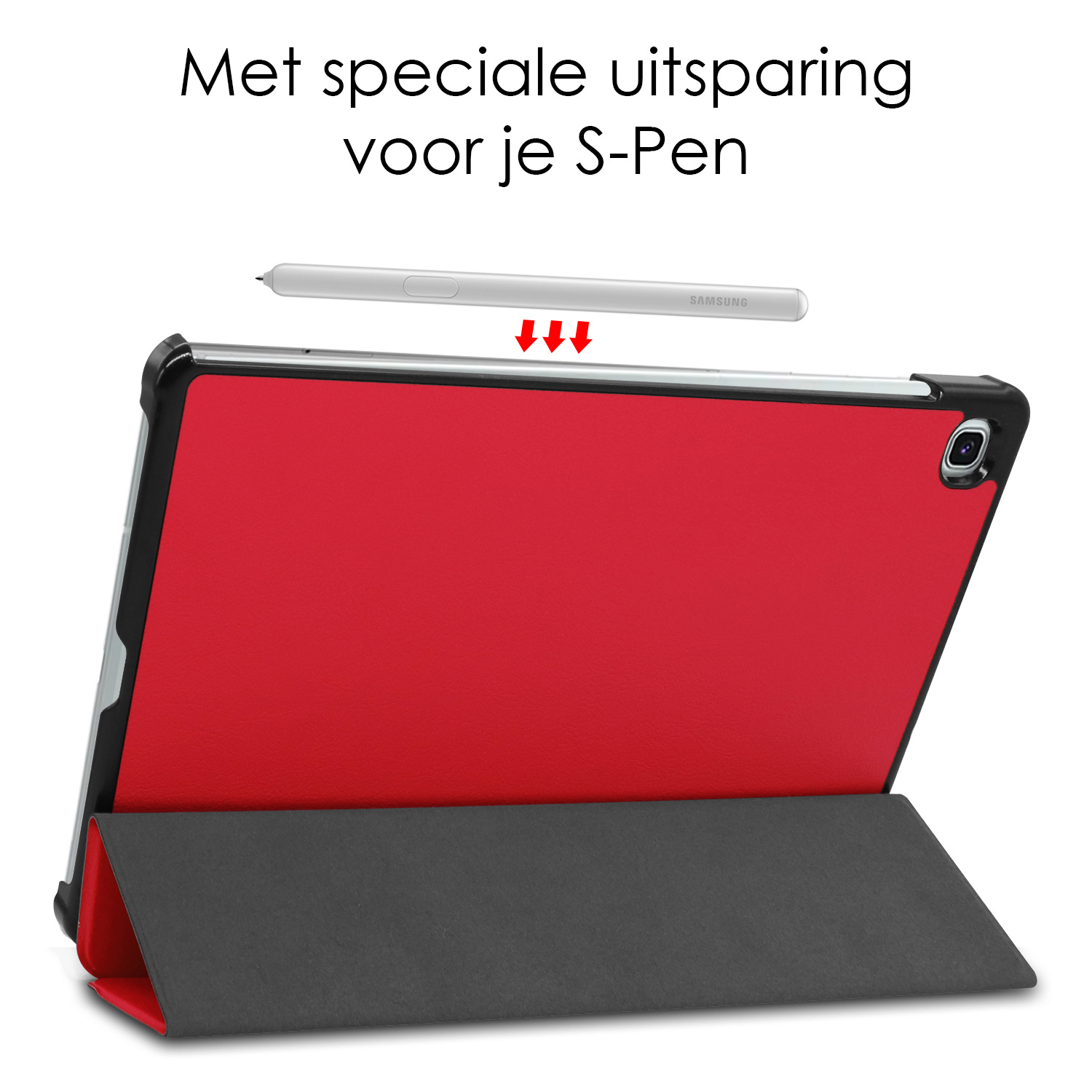 NoXx Hoesje Geschikt voor Samsung Galaxy Tab S6 Lite Hoesje Case Hard Cover Hoes Book Case Met Screenprotector - Rood