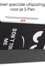 NoXx Hoesje Geschikt voor Samsung Galaxy Tab S6 Lite Hoesje Case Hard Cover Hoes Book Case Met Screenprotector - Don't Touch Me