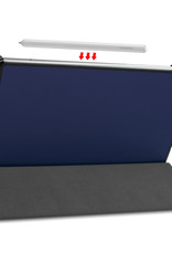 Samsung Tab S6 Lite Hoesje Met Screenprotector Book Case Hoes - Samsung Galaxy Tab S6 Lite Hoes Hardcover Hoesje Met Screenprotector - Donker Blauw